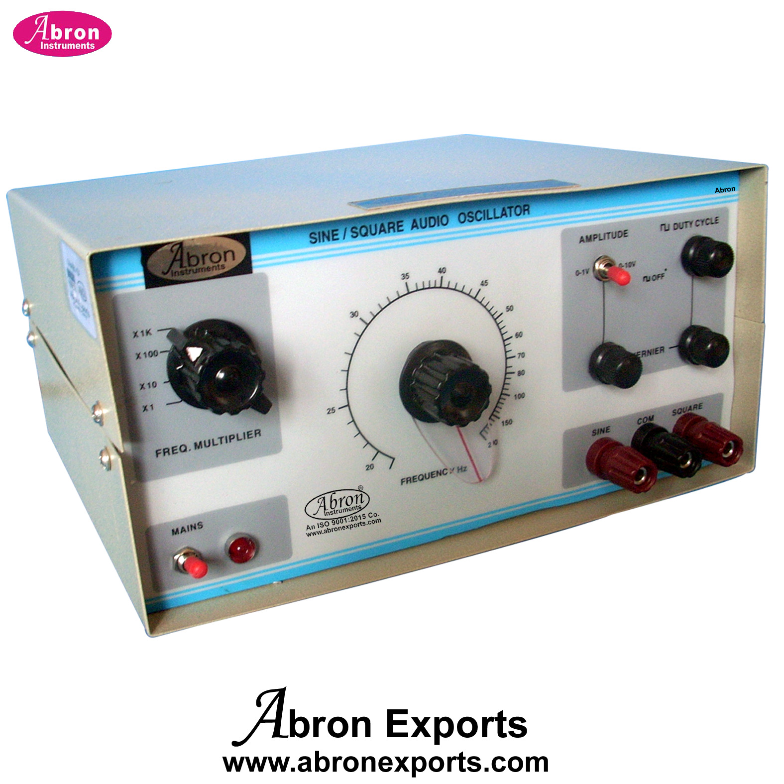 Audio Oscillator Sine Square Wave 10Hz-100Khz Frequency Generator x1-x10, x100, x1k Dial-100 Amplitude 1V & 10V  Banana Plugs With Wire Plug AE-1346